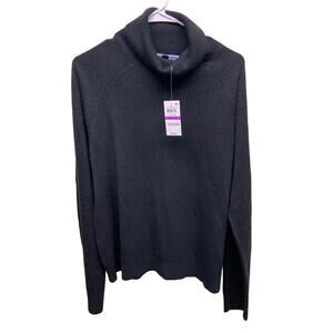 Dark Academia Luxsoft Black Long Sleeve Turtleneck Sweater XXL NWT Karen Scott